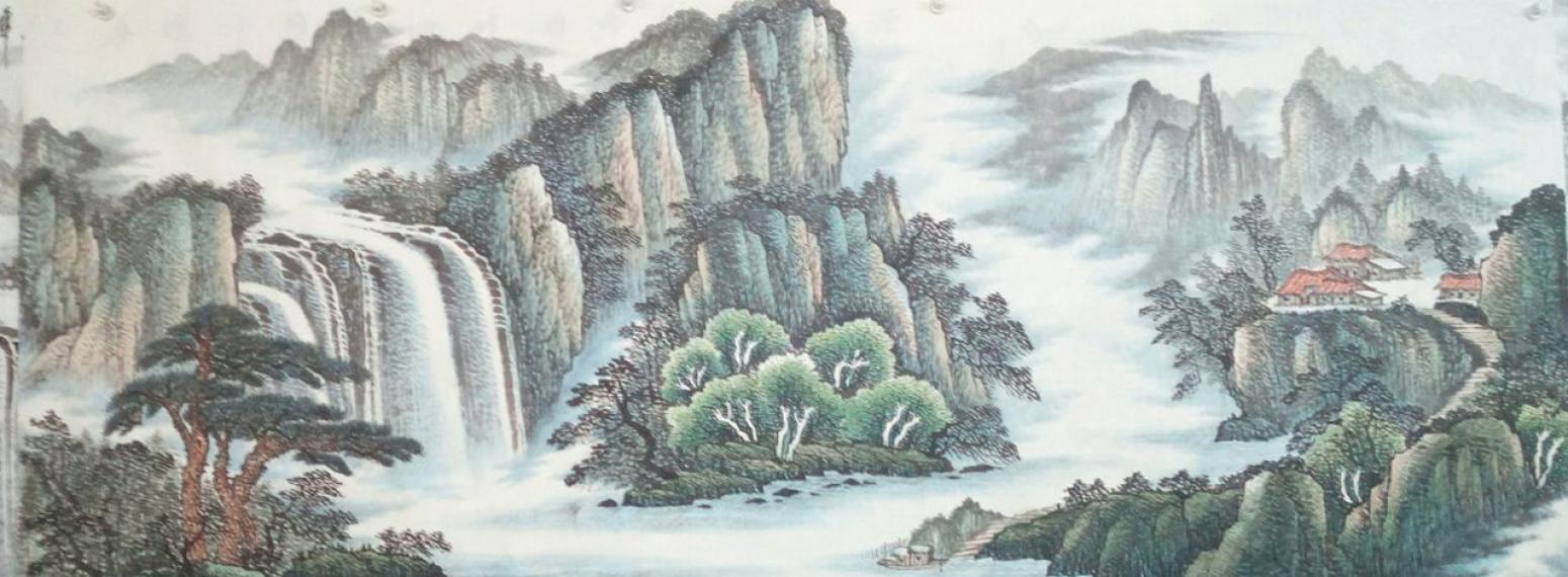 韦杰球国画作品《【高山流水35】作者韦杰球》【图0】