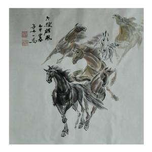 艺术品图片：艺术家邵西安国画作品名称《【六骏雄风】作者邵西安》价格3840.00 元