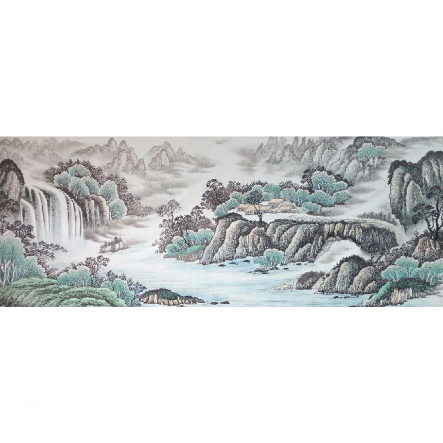 韦杰球国画作品《【高山流水38】作者韦杰球》