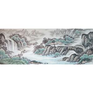 艺术品图片：艺术家韦杰球国画作品名称《【高山流水38】作者韦杰球》价格720.00 元