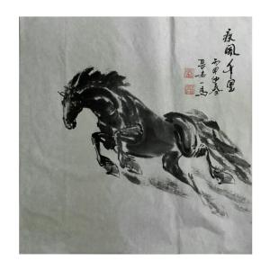 艺术品图片：艺术家邵西安国画作品名称《【疾风千里】作者邵西安》价格3840.00 元