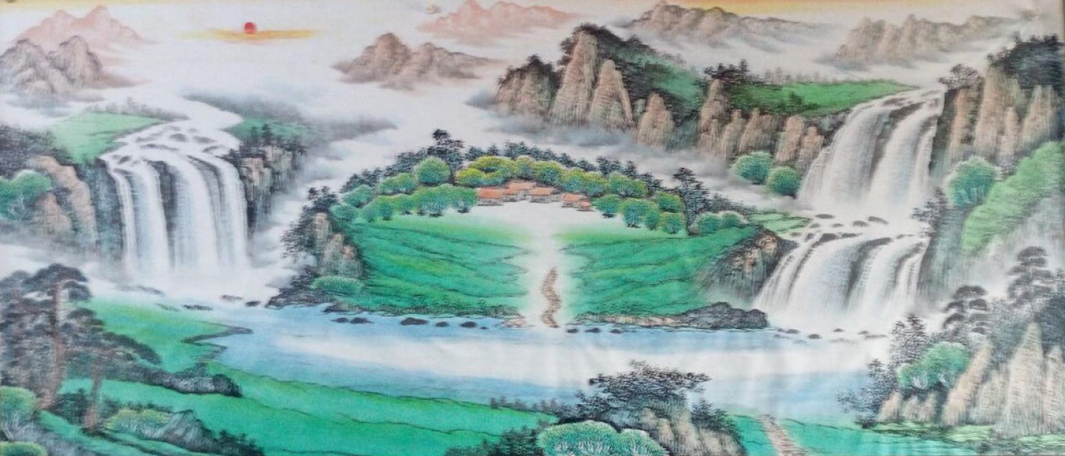 韦杰球国画作品《【高山流水41】作者韦杰球》【图0】