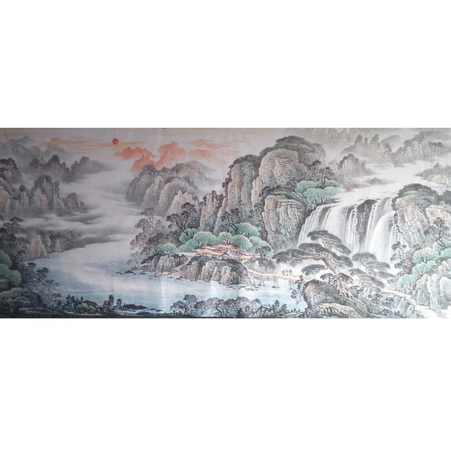 韦杰球国画作品《【高山流水43】作者韦杰球》