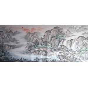 艺术品图片：艺术家韦杰球国画作品名称《【高山流水43】作者韦杰球》价格720.00 元