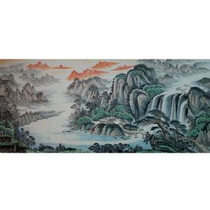 艺术品图片：艺术家韦杰球国画作品名称《【高山流水45】作者韦杰球》价格720.00 元