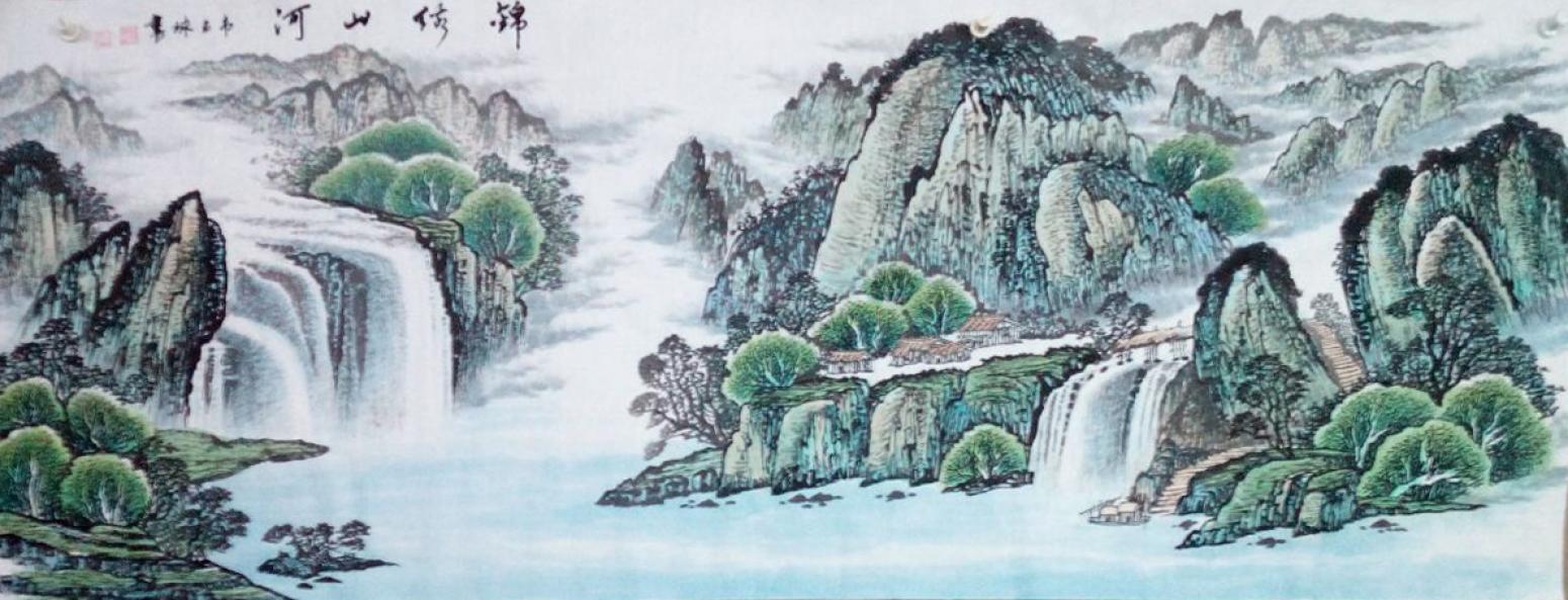韦杰球国画作品《【高山流水50】作者韦杰球》【图0】