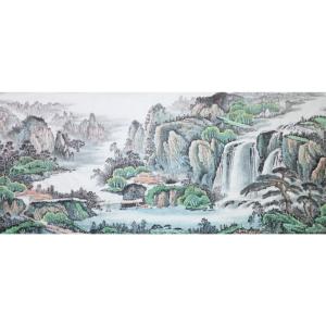 艺术品图片：艺术家韦杰球国画作品名称《【高山流水51】作者韦杰球》价格720.00 元