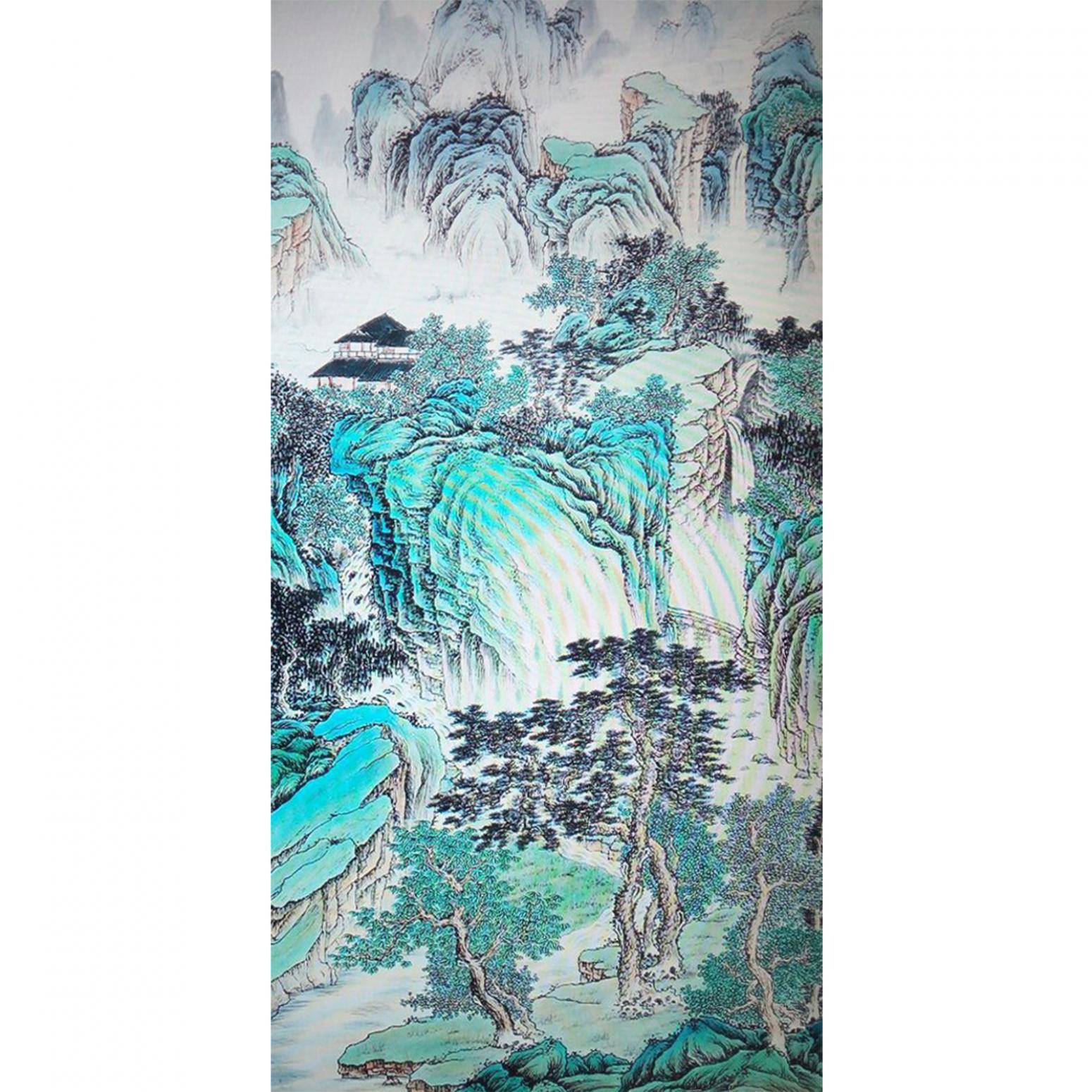 韦杰球国画作品《【高山流水54】作者韦杰球》