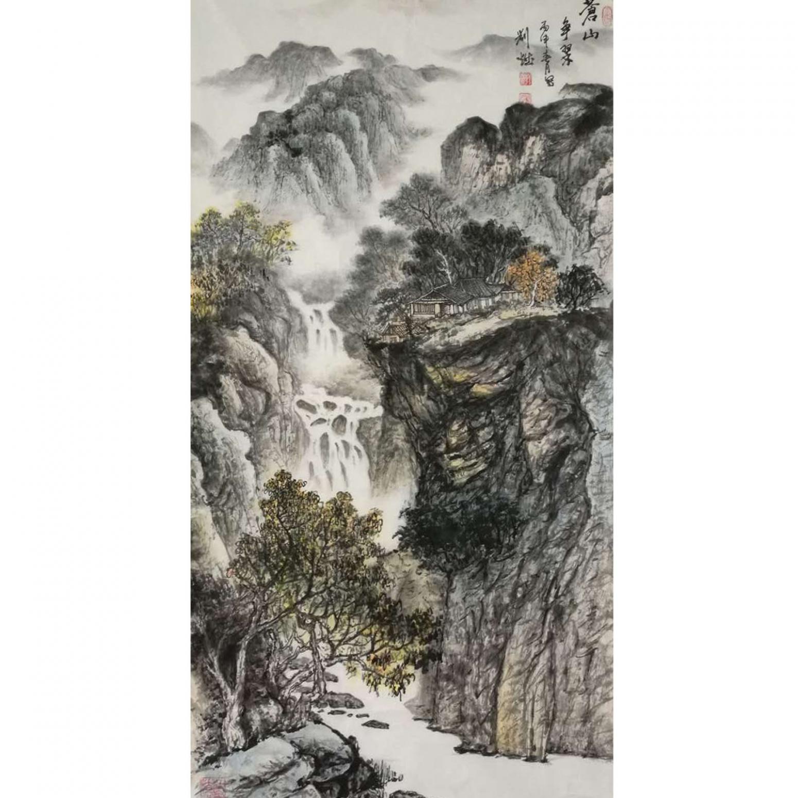 刘燃国画作品《【苍山】作者刘燃》