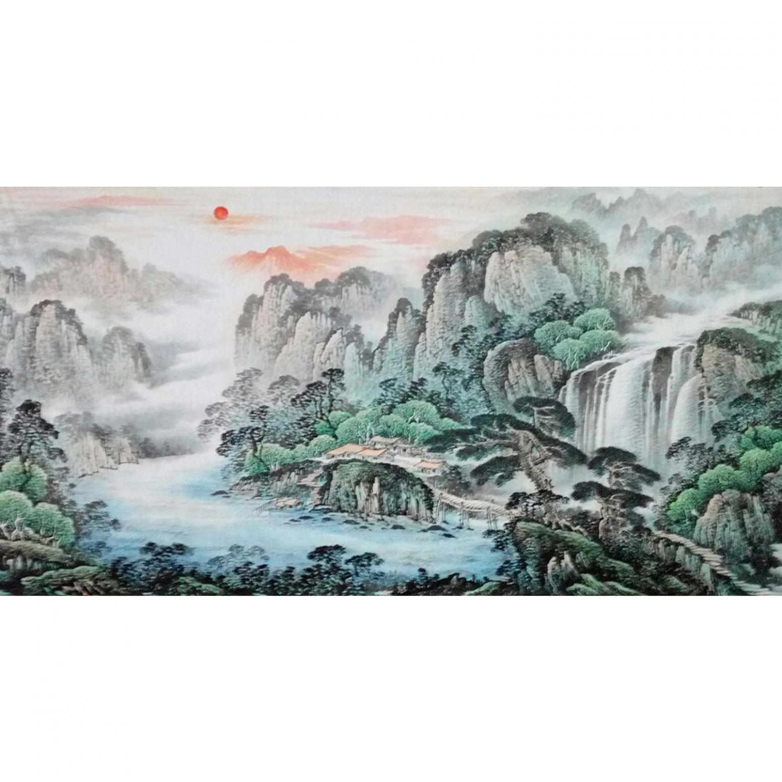 韦杰球国画作品《【高山流水55】作者韦杰球》