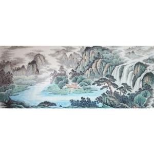 艺术品图片：艺术家韦杰球国画作品名称《【高山流水56】作者韦杰球》价格720.00 元