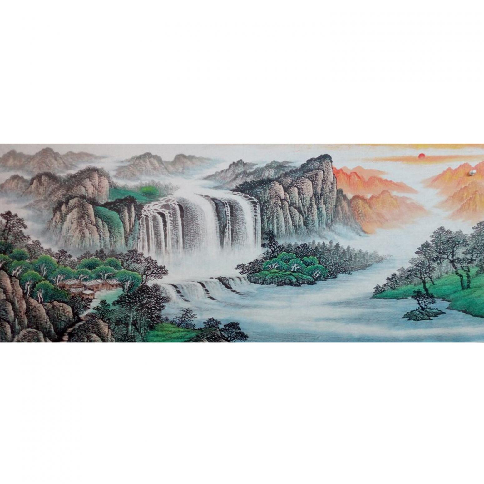 韦杰球国画作品《【高山流水58】作者韦杰球》