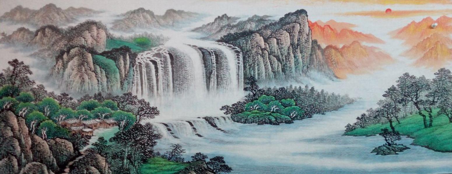 韦杰球国画作品《【高山流水58】作者韦杰球》【图0】