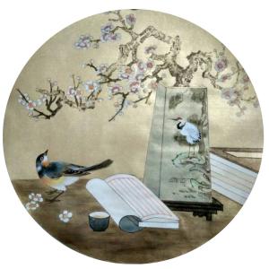 艺术品图片：艺术家傅斌科国画作品名称《【鸟与梅】作者傅斌科》价格960.00 元