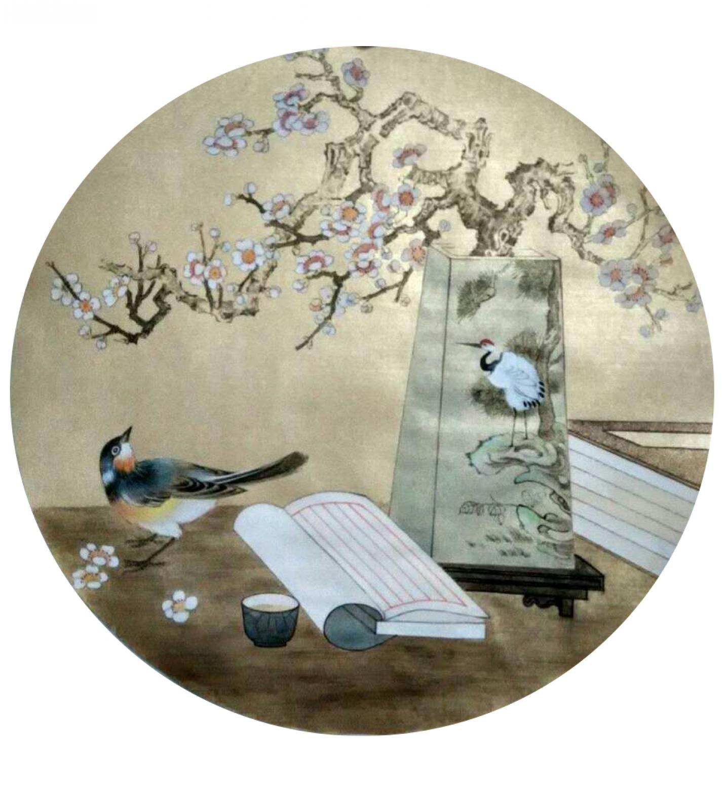 傅斌科国画作品《【鸟与梅】作者傅斌科》【图0】