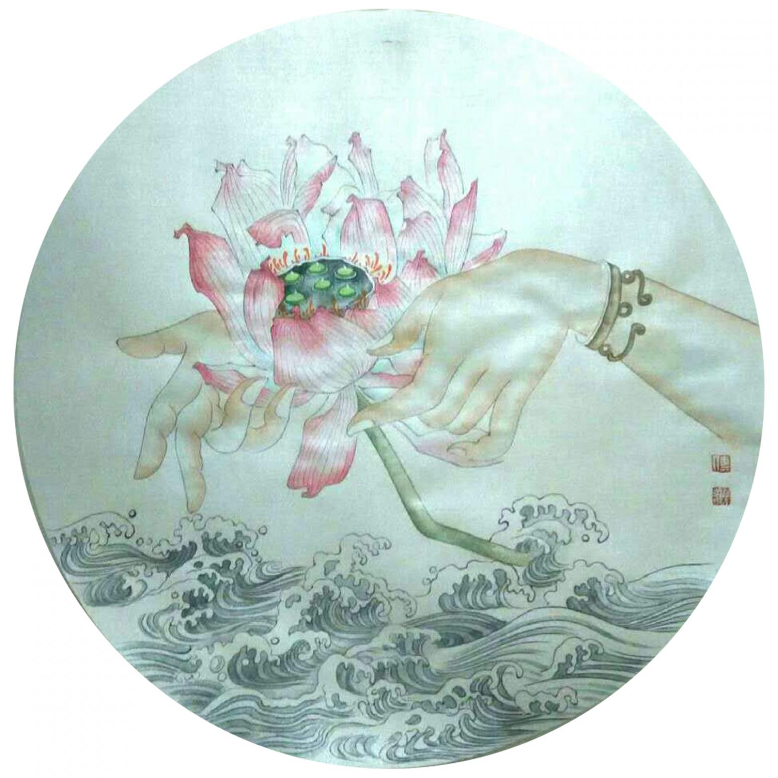 傅斌科国画作品《【莲】作者傅斌科》