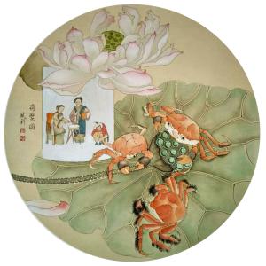 傅斌科国画作品《【荷蟹】作者傅斌科》价格960.00元