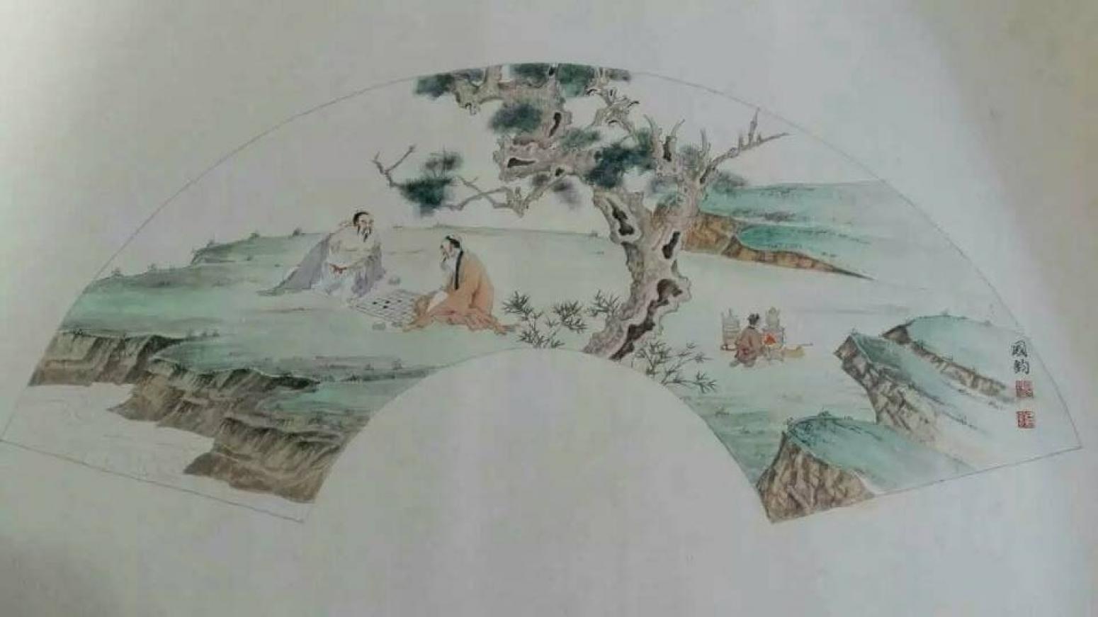 杨国钧国画作品《【扇面1】作者杨国钧》【图0】