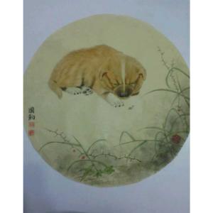 艺术品图片：艺术家杨国钧国画作品名称《【小狗】作者杨国钧》价格9360.00 元