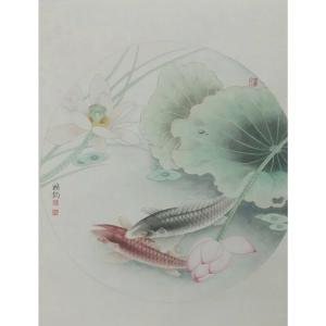 艺术品图片：艺术家杨国钧国画作品名称《【小鱼儿】作者杨国钧》价格21600.00 元