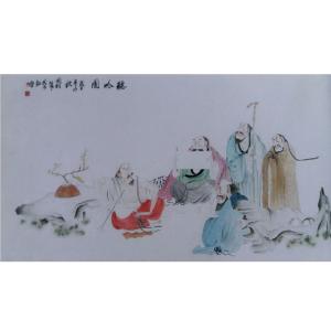 艺术品图片：艺术家杨国钧国画作品名称《【听吟图】作者杨国钧》价格76800.00 元