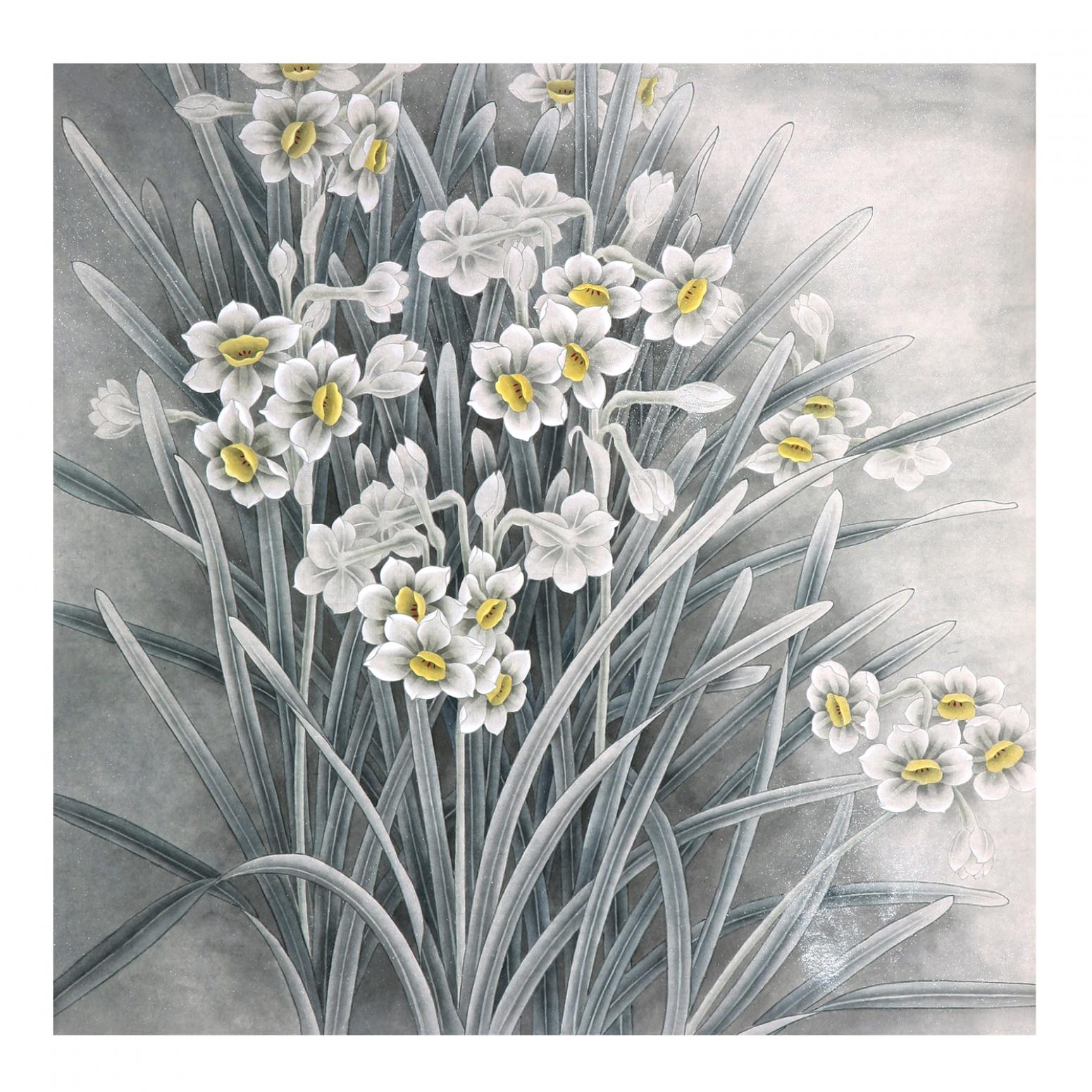 鞠国文国画作品《【花】作者鞠国文》