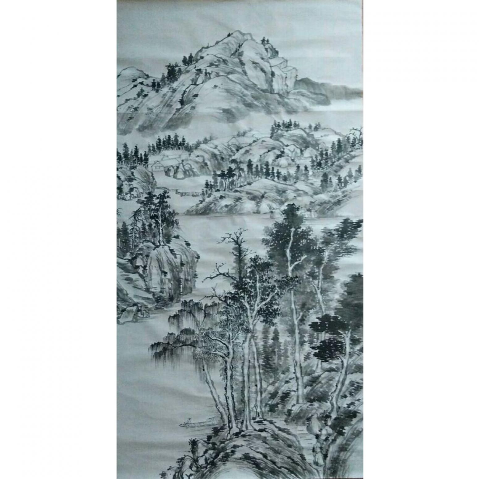 陈亚龙国画作品《【山水8】作者陈亚龙》