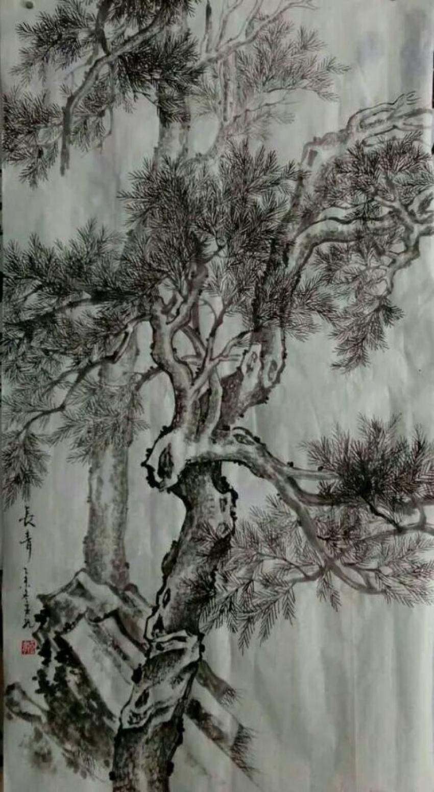 陈亚龙国画作品《【长青树】作者陈亚龙》【图0】