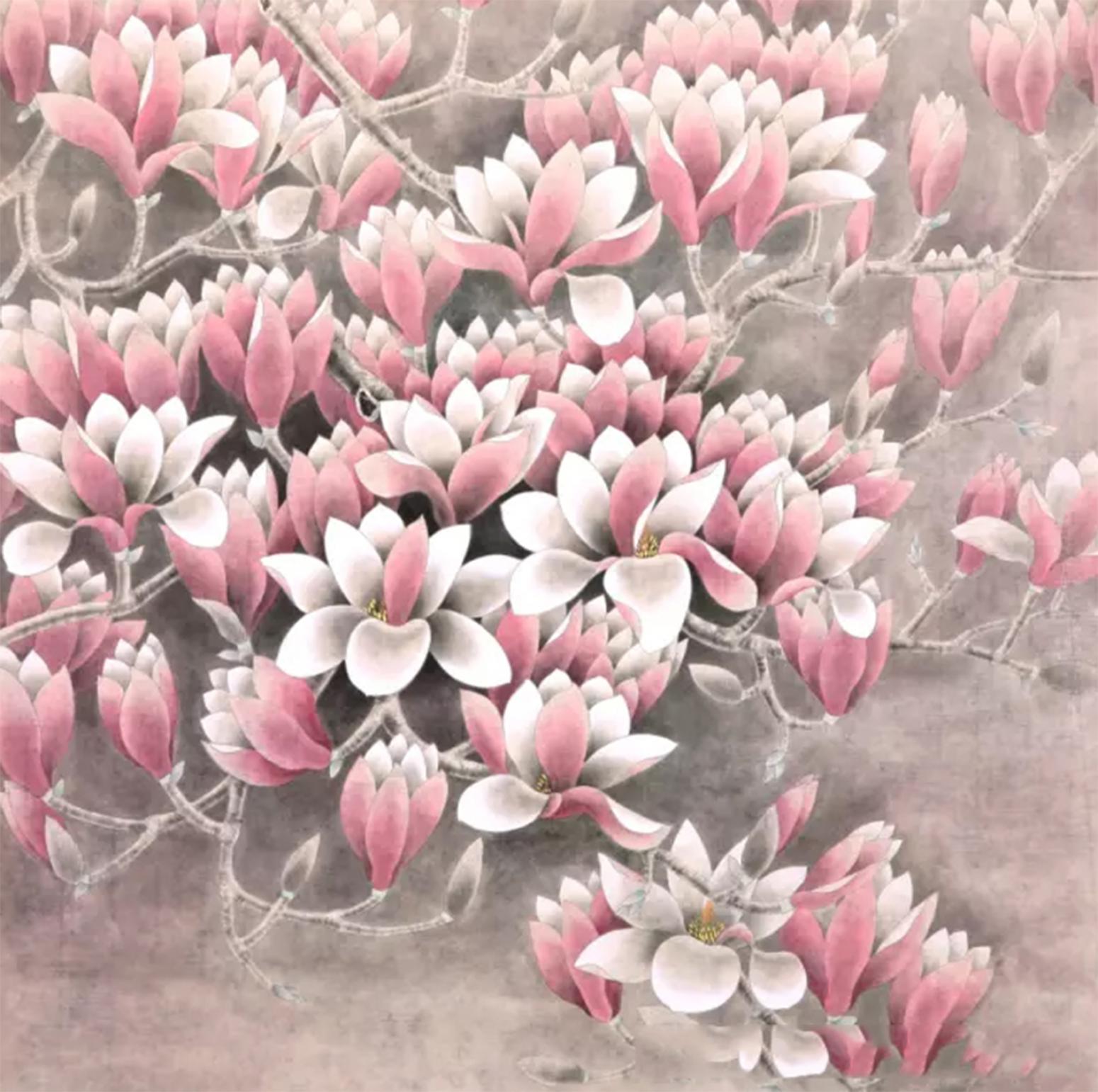 鞠国文国画作品《【粉枝头】作者鞠国文》【图0】