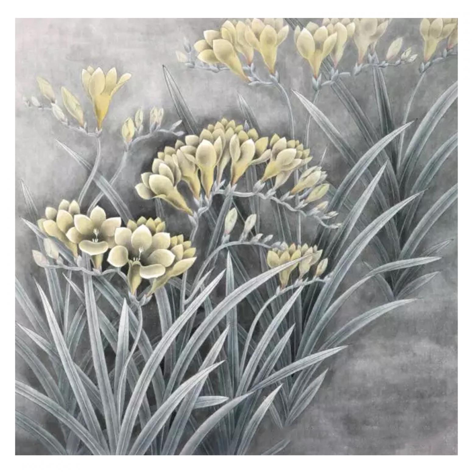 鞠国文国画作品《【花】作者鞠国文》