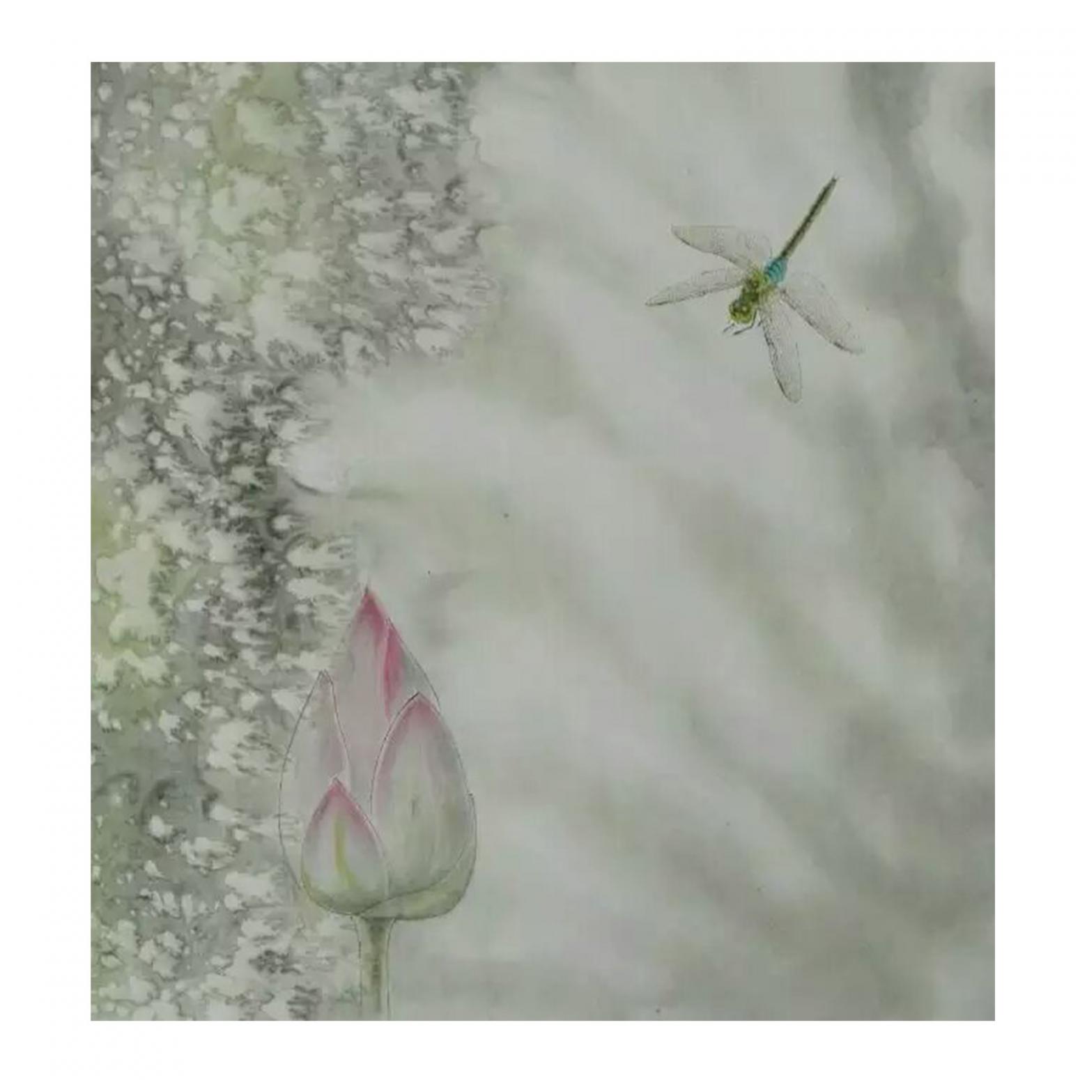 赵志民国画作品《【荷尖蜻蜓二】作者赵志民》