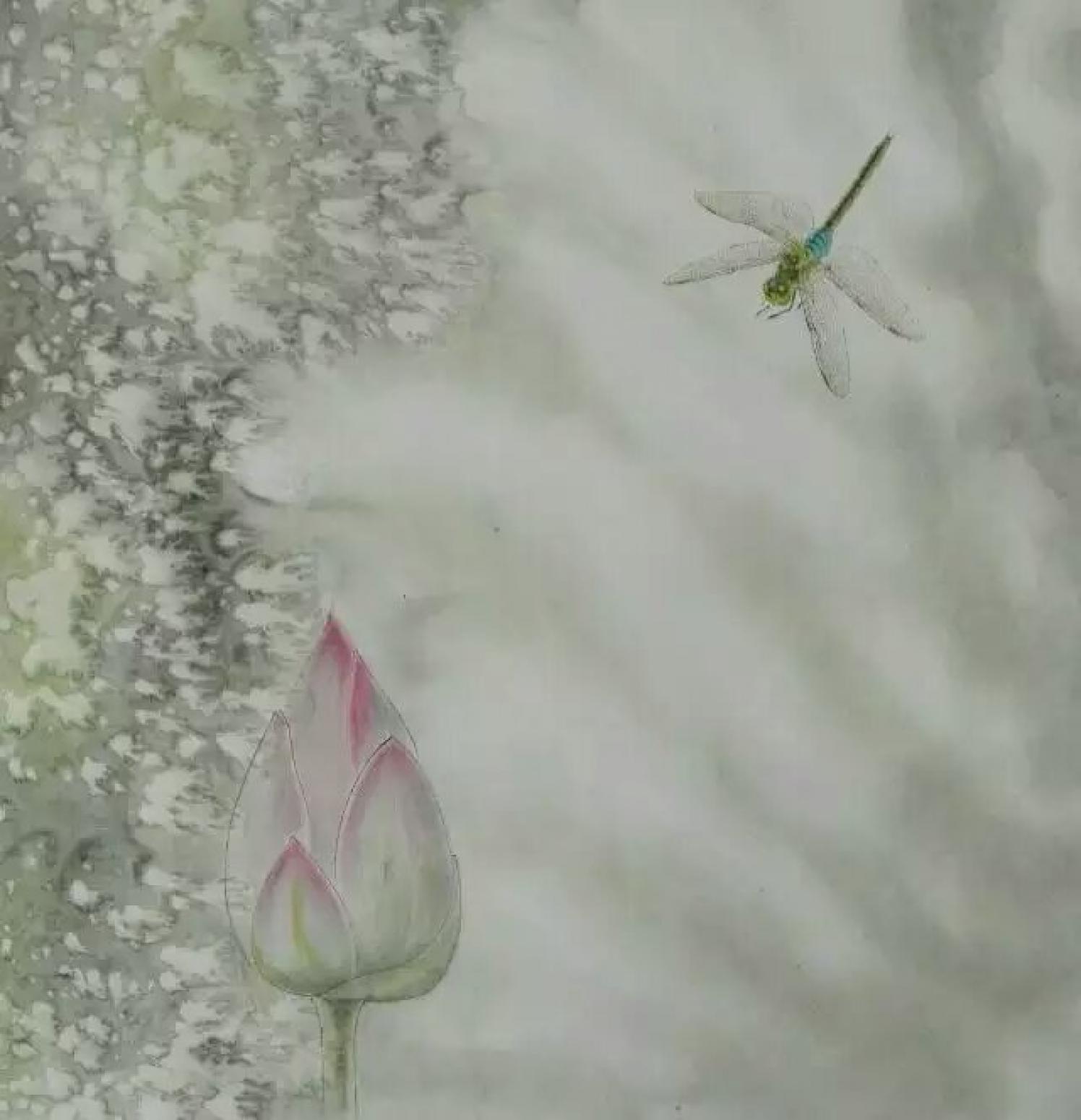 赵志民国画作品《【荷尖蜻蜓二】作者赵志民》【图0】