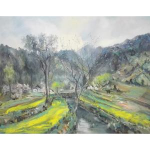 艺术品图片：艺术家朱明油画作品名称《【家乡小沟】作者朱明》价格9600.00 元