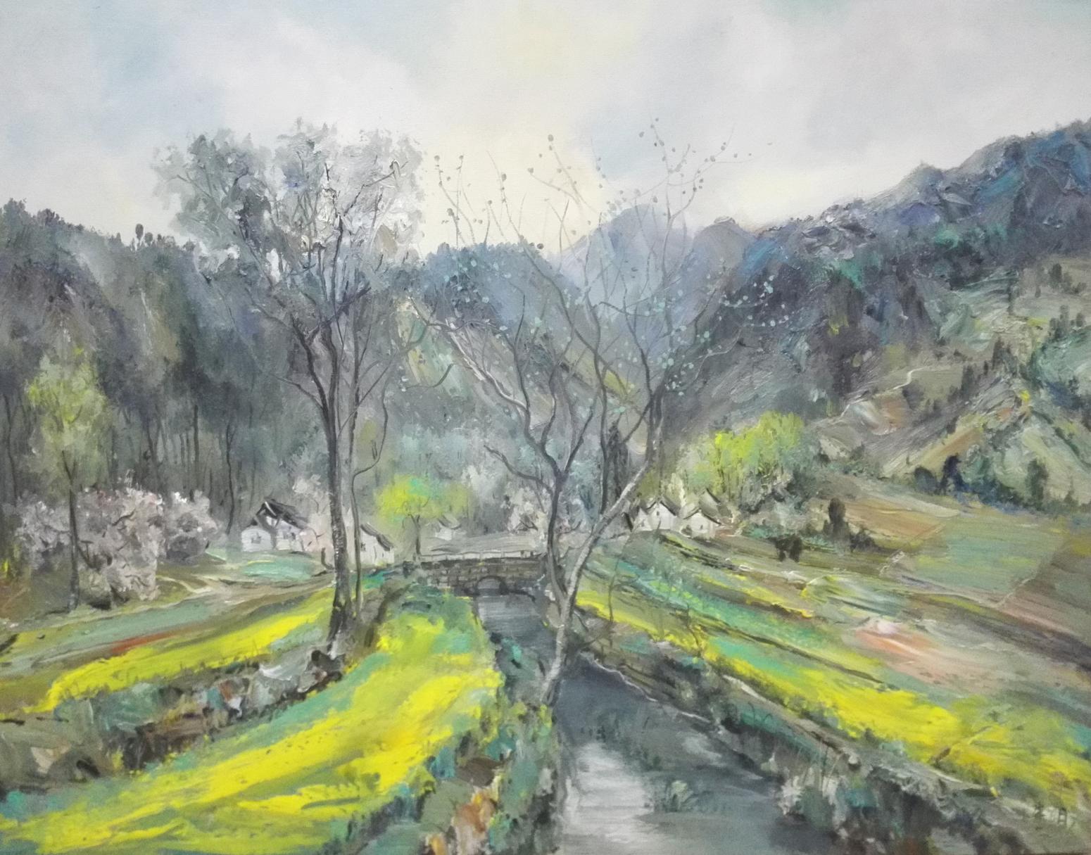 朱明油画作品《【家乡小沟】作者朱明》【图0】