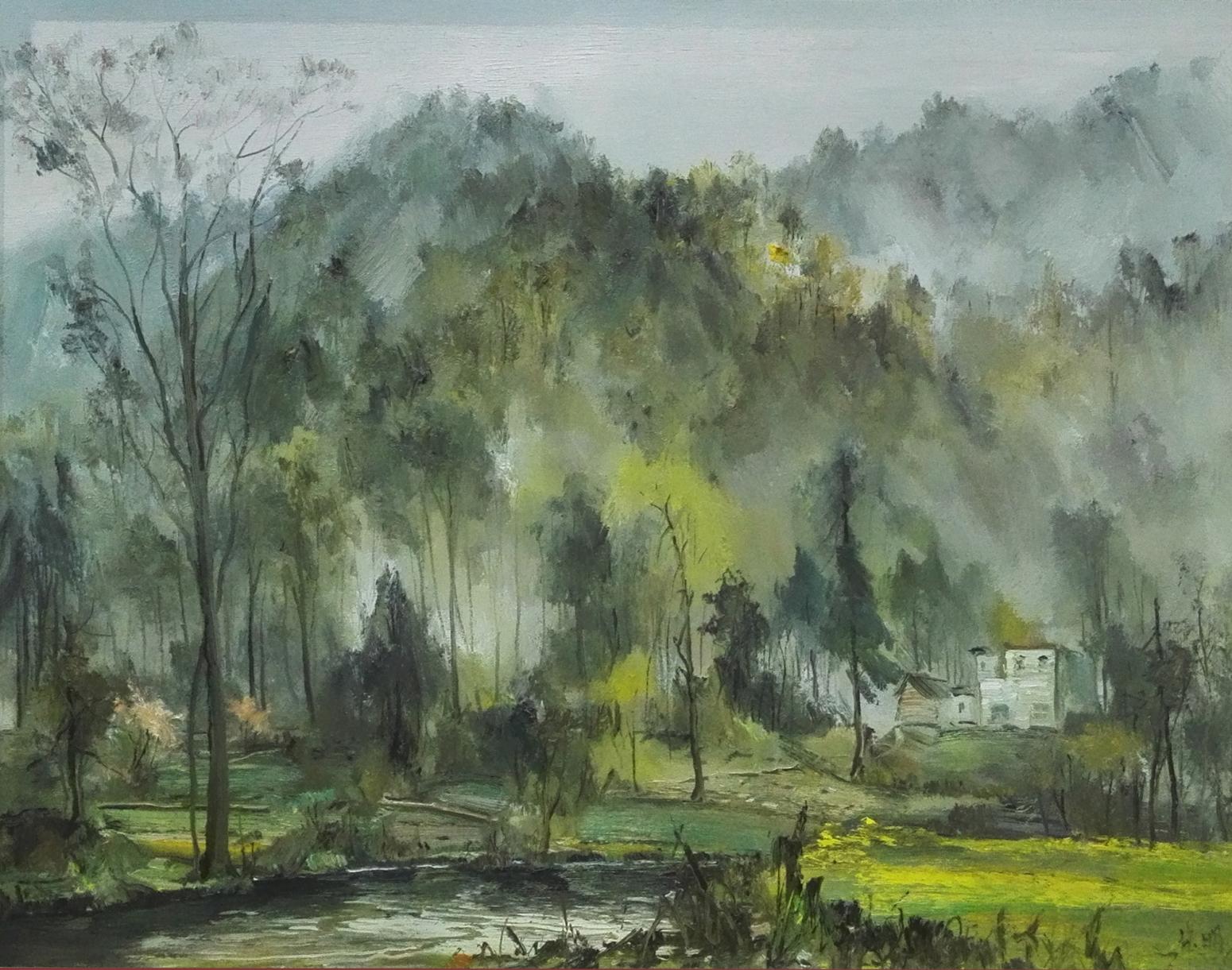 朱明油画作品《【宁静祥和】作者朱明》【图0】