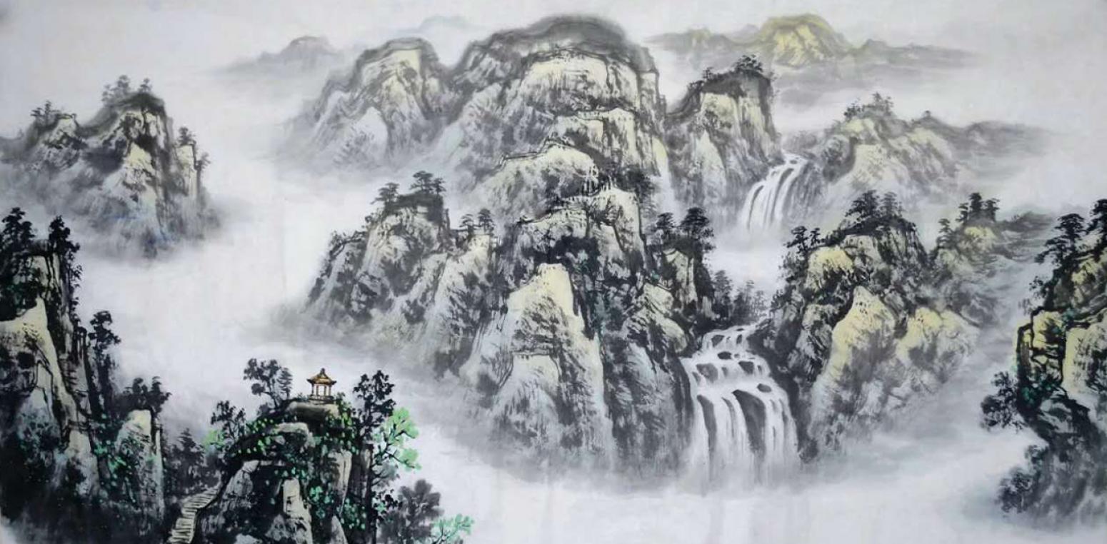 刘恒胜国画作品《【山水2】作者刘恒胜》【图0】