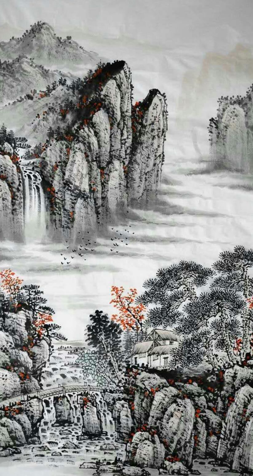 刘恒胜国画作品《【山水11】作者刘恒胜》【图0】