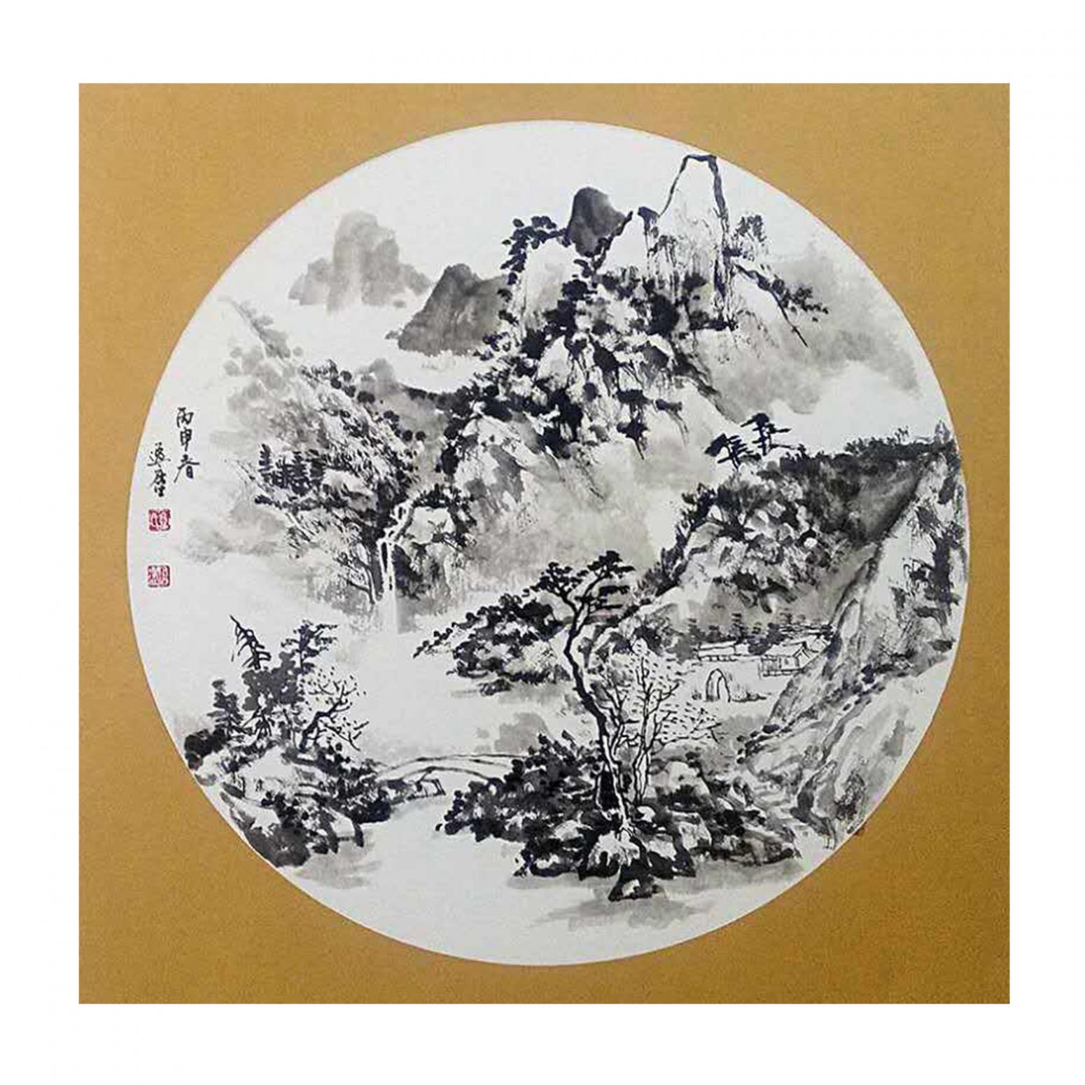 高勇利国画作品《【山景】作者高勇利》