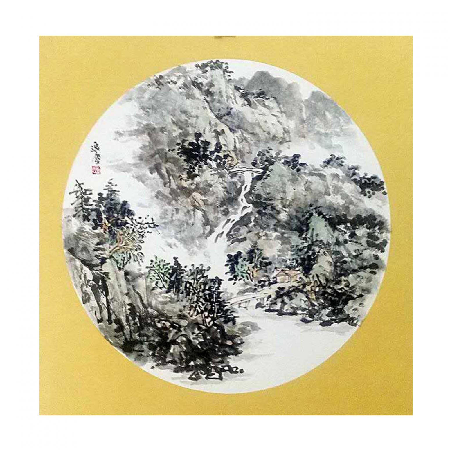 高勇利国画作品《【为邻】作者高勇利》