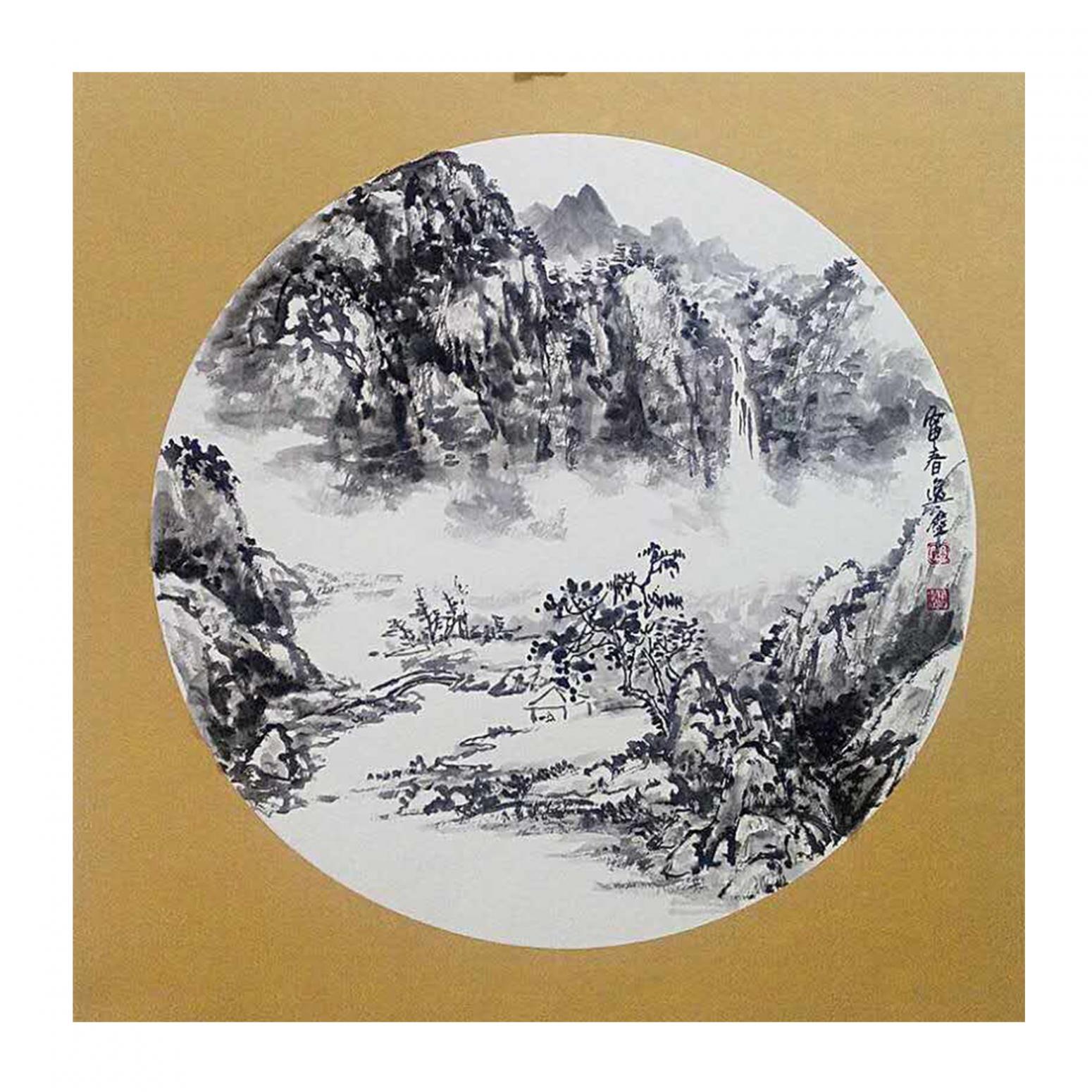 高勇利国画作品《【屋舍】作者高勇利》