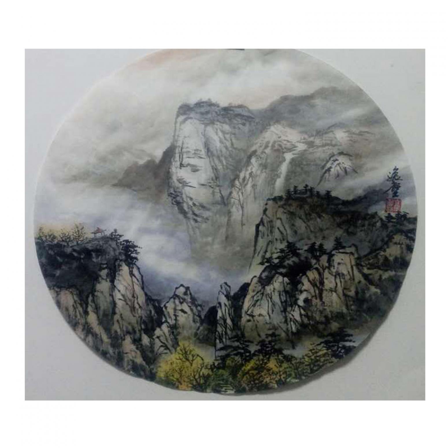 高勇利国画作品《【高山险峻】作者高勇利》