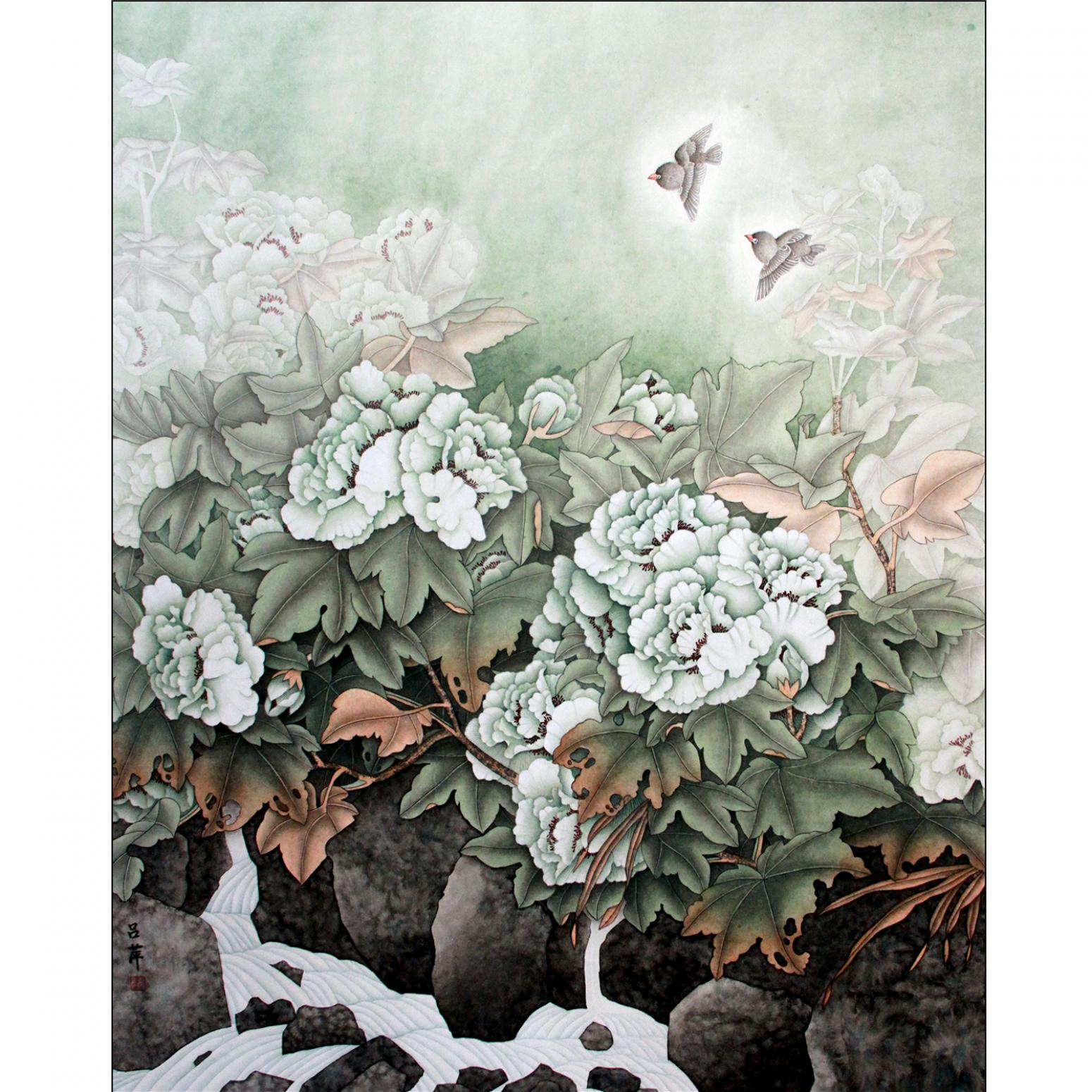 吕萍国画作品《【繁花似锦】作者吕萍》