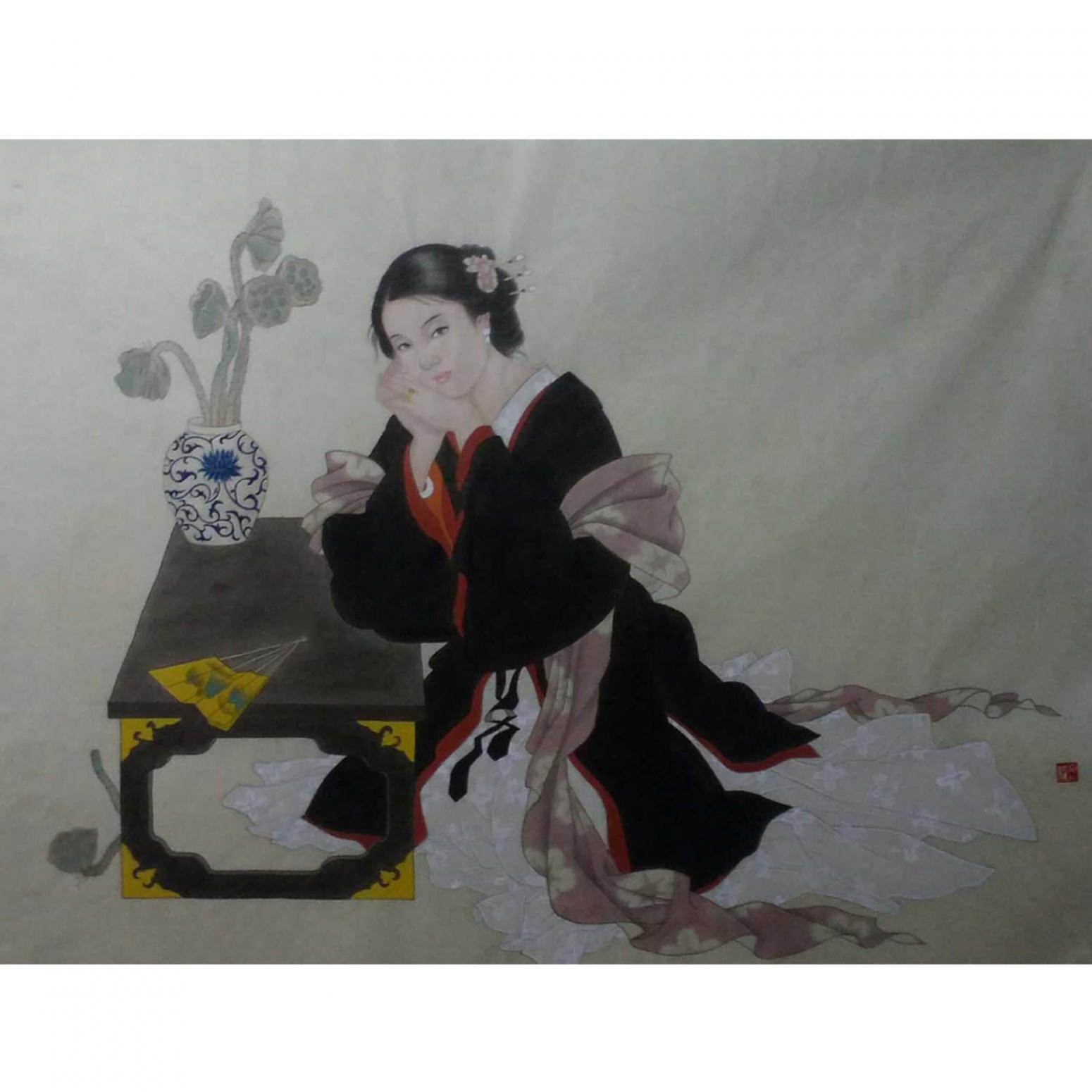 高隆正国画作品《【仕女】作者高隆正》