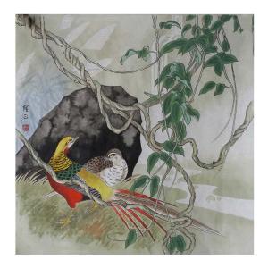 艺术品图片：艺术家高隆正国画作品名称《【锦鸡】作者高隆正》价格2400.00 元