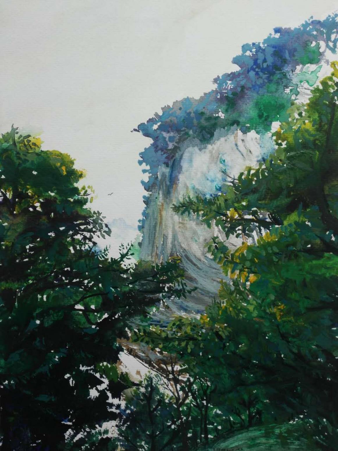 王征明国画作品《【山间视角】作者王征明》【图0】