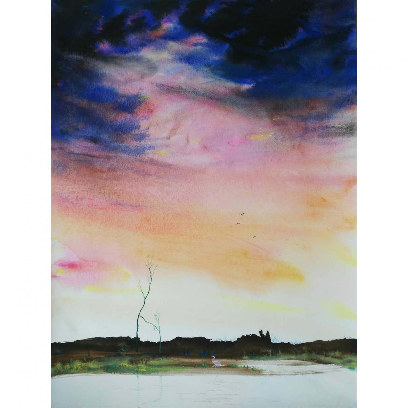 王征明国画作品《【晚景】作者王征明》