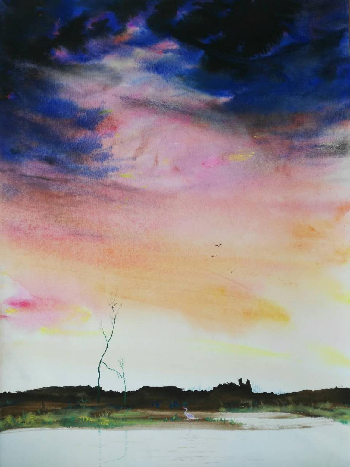 王征明国画作品《【晚景】作者王征明》【图0】