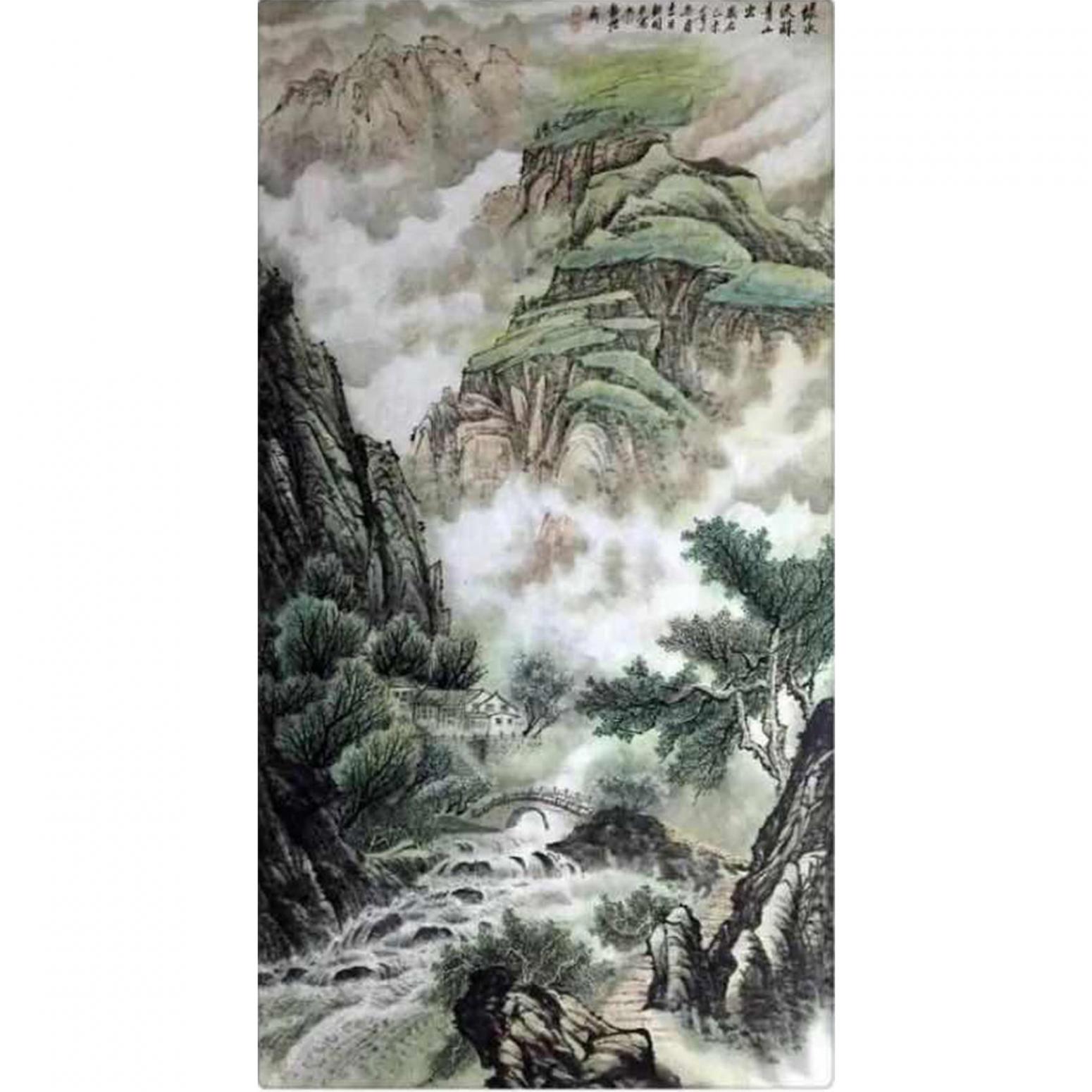 樊国平国画作品《【绿水流珠青山出】》