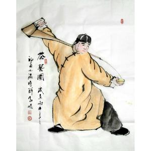 艺术品图片：艺术家柳子峻国画作品名称《【茶艺图】作者柳子峻》价格2000.00 元