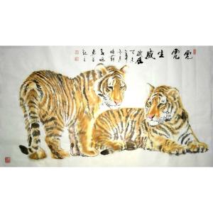 艺术品图片：艺术家柳子峻国画作品名称《【虎虎生威】作者柳子峻》价格4800.00 元